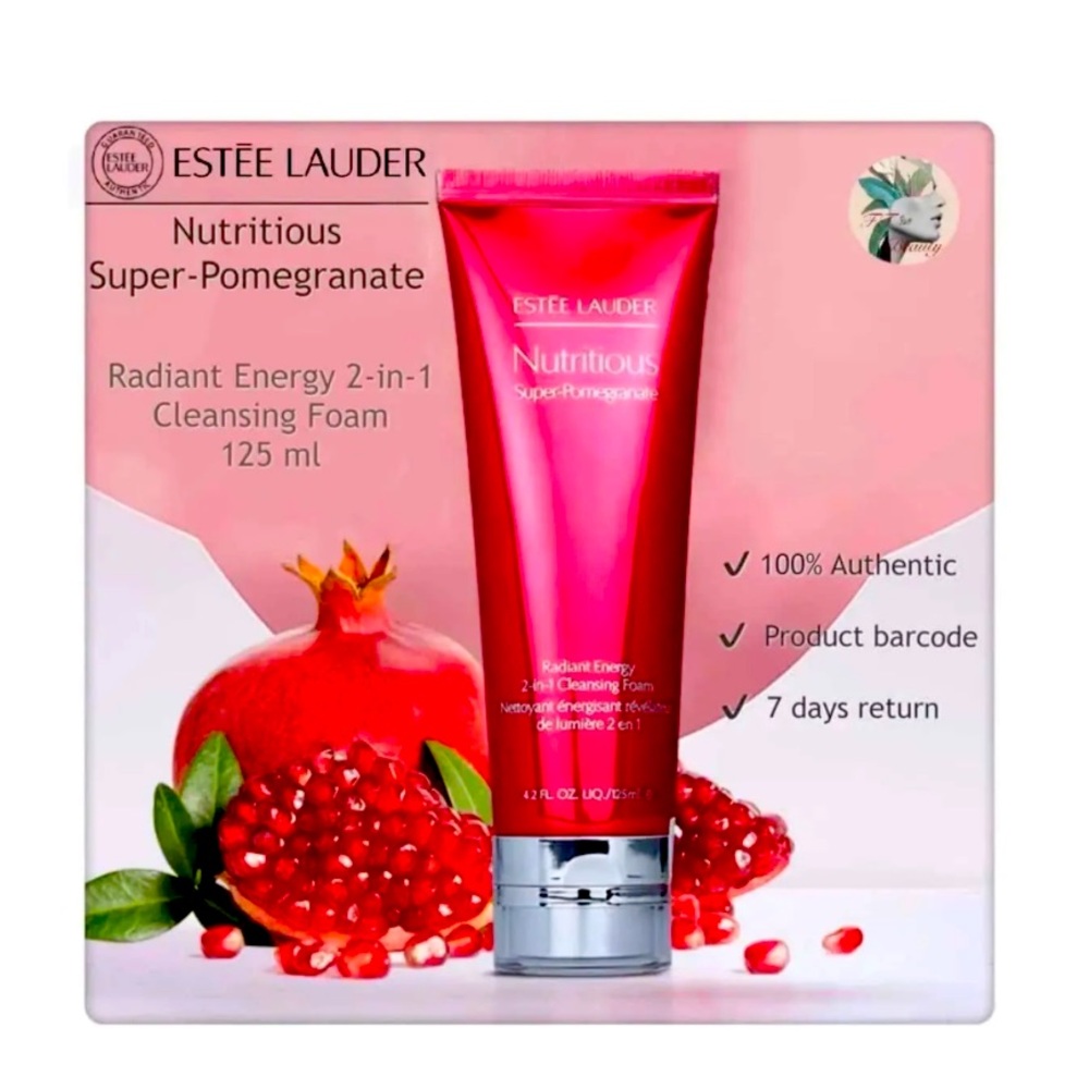 Estee Lauder New/sealed Super-Pomegranate Radiant 2-in-1 Cleansing Foam 4.2 oz